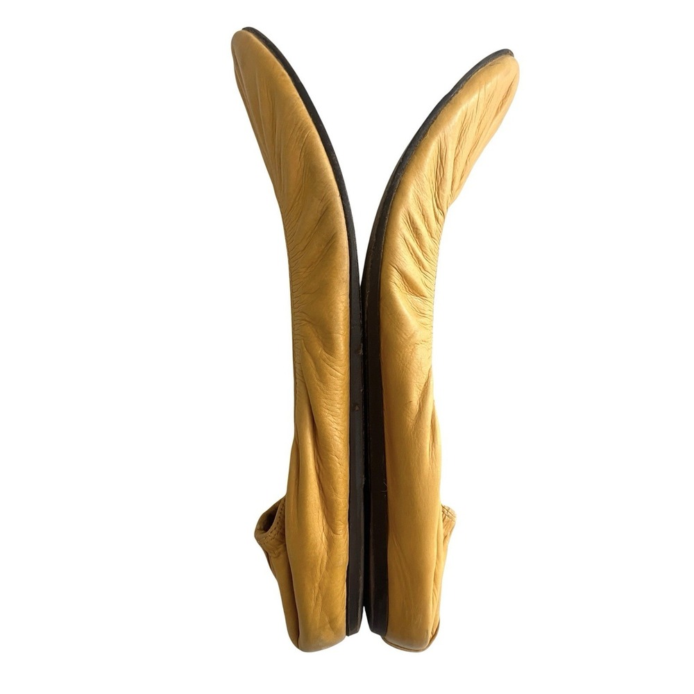 Lanvin Paris Yellow Soft Leather Ballet Flats Sz 39 Balletcore Quiet Luxury - Picture 7 of 13